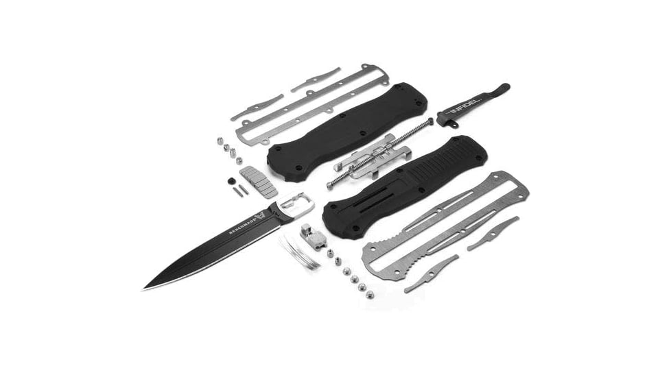 Benchmade Infidel Automatic Folding Knife, 3.91in, CPM-D2 Steel, Double-Edged Dagger, Black, 3300BK
