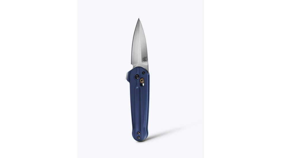 Benchmade Lowden Folding Knife, 2.79in, M390 Stainless Steel, Spear-Point, 6061-T6 Aluminum, Crater Blue, 491