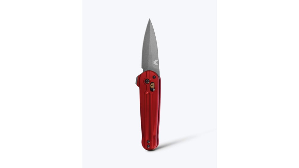 Benchmade Lowden Folding Knife, 2.79in, M390 Stainless Steel, Spear-Point, 6061-T6 Aluminum, Phoenix Red, 491GY-01