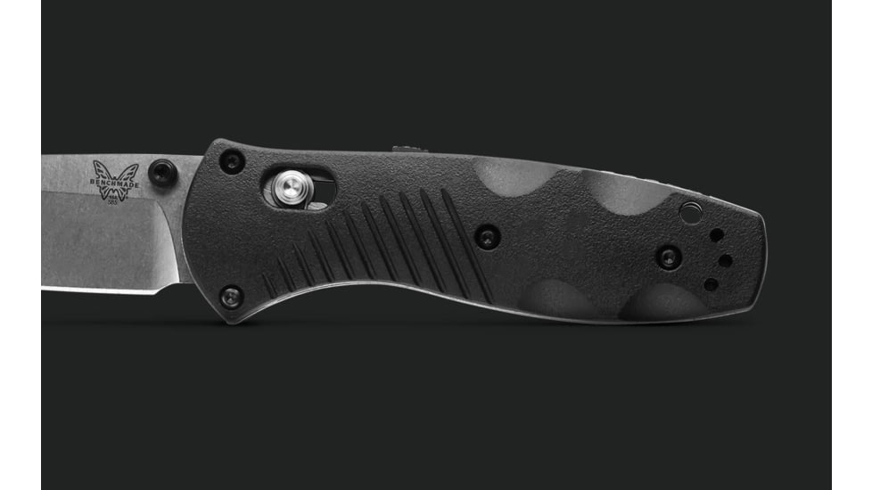 Benchmade Mini-Barrage Folding Knife, Plain Edge, Satin Blade 585