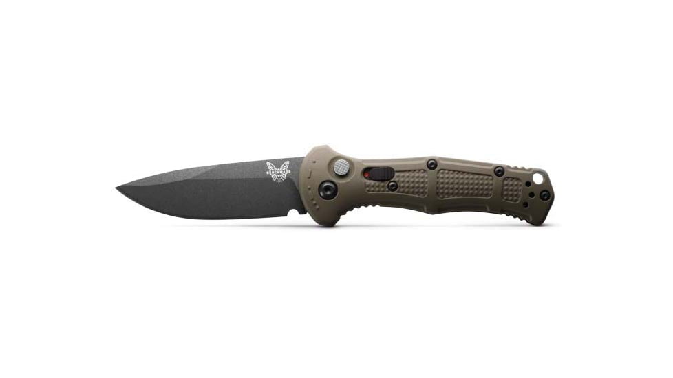 Benchmade Mini Claymore Automatic Folding Knife, 3in, 7.62cm, CPM-D2, Drop-point, Grivory Ranger Green, 9570BK-1