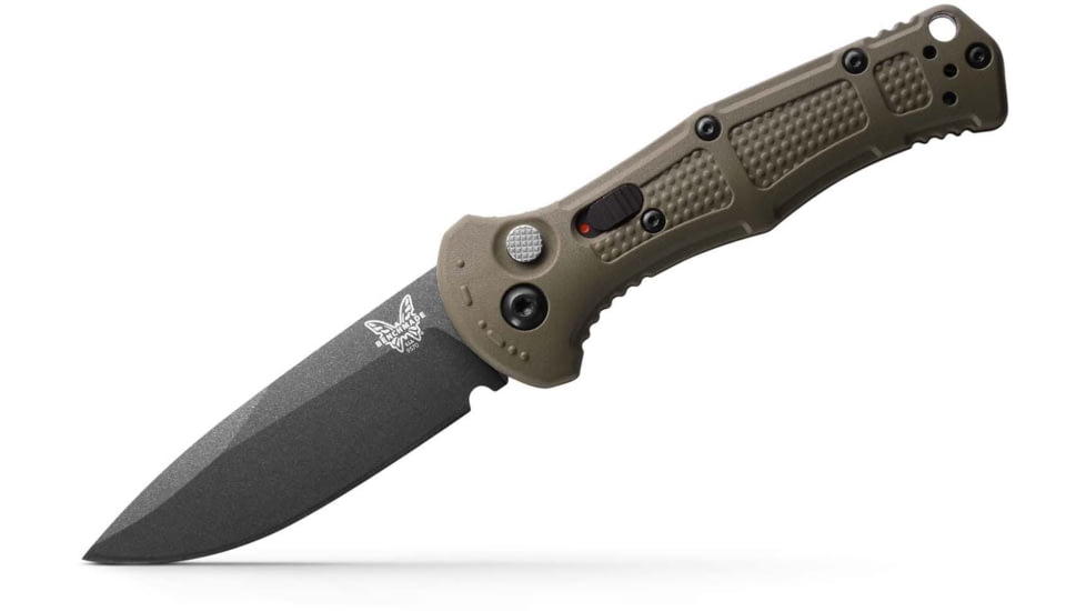 Benchmade Mini Claymore Automatic Folding Knife, 3in, 7.62cm, CPM-D2, Drop-point, Grivory Ranger Green, 9570BK-1