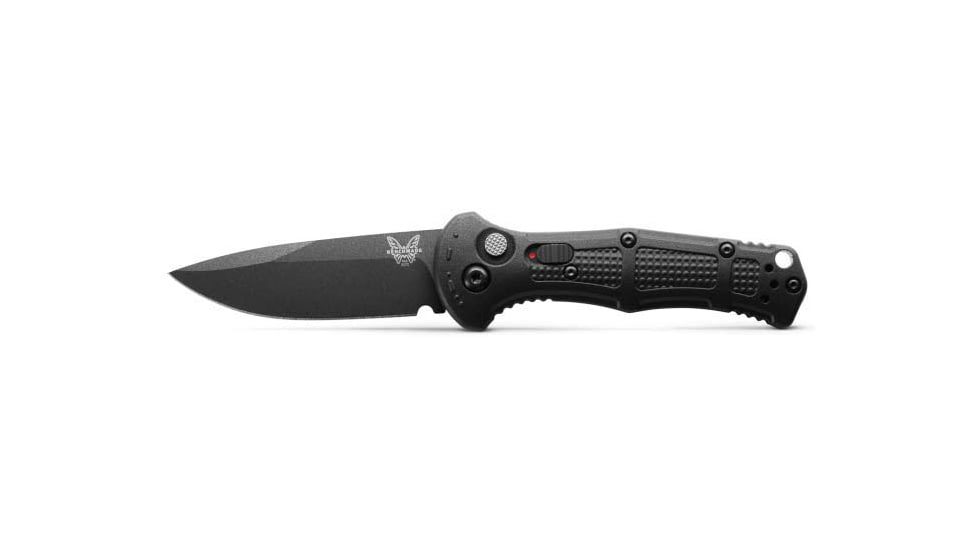 Benchmade Mini Claymore Automatic Folding Knife, 3in, 7.62cm, CPM-D2, Drop-point, Grivory Black, 9570BK