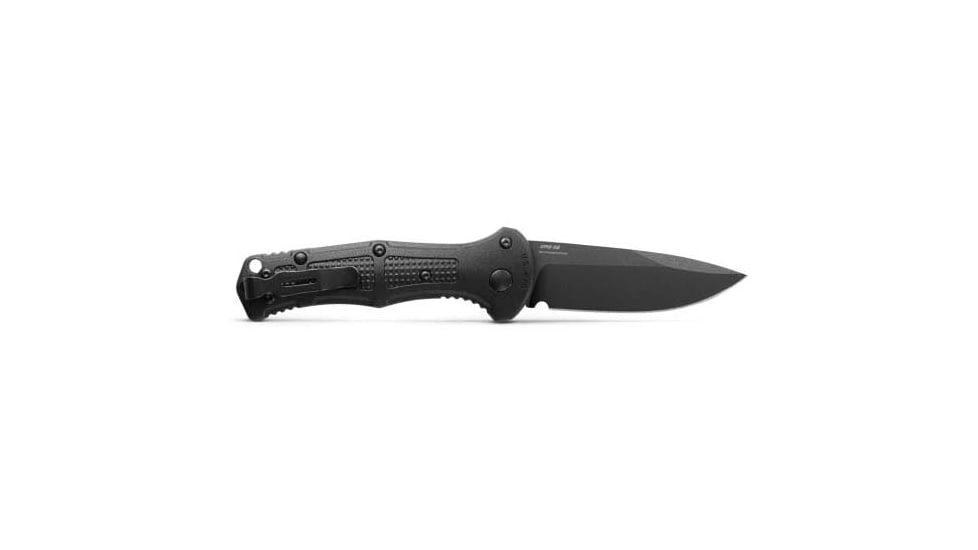Benchmade Mini Claymore Automatic Folding Knife, 3in, 7.62cm, CPM-D2, Drop-point, Grivory Black, 9570BK