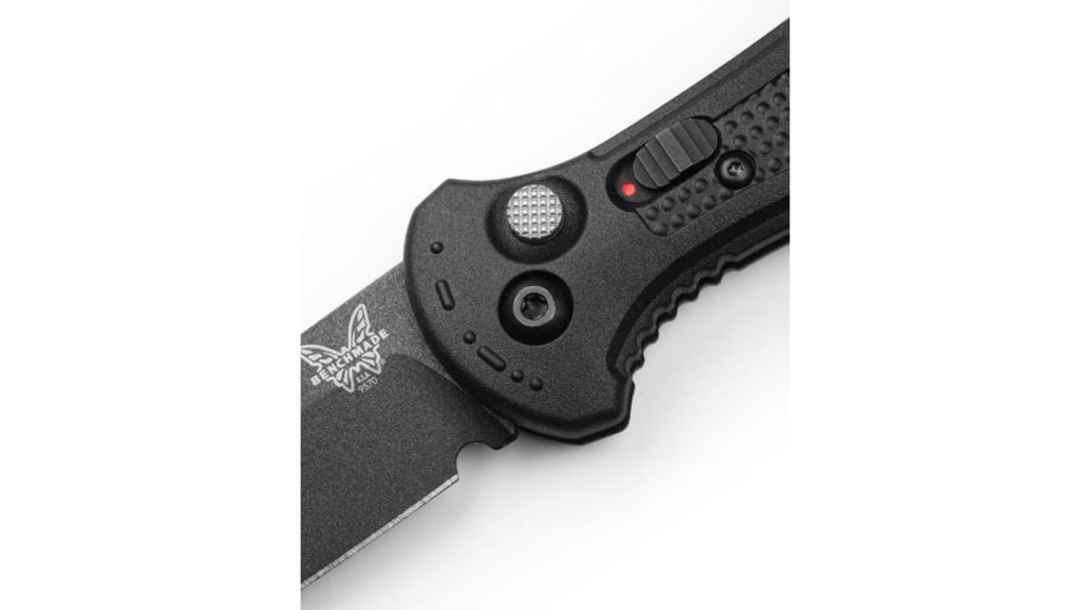 Benchmade Mini Claymore Automatic Folding Knife, 3in, 7.62cm, CPM-D2, Drop-point, Grivory Black, 9570BK