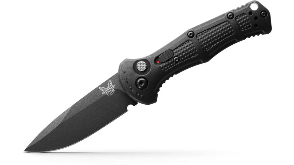 Benchmade Mini Claymore Automatic Folding Knife, 3in, 7.62cm, CPM-D2, Drop-point, Grivory Black, 9570BK