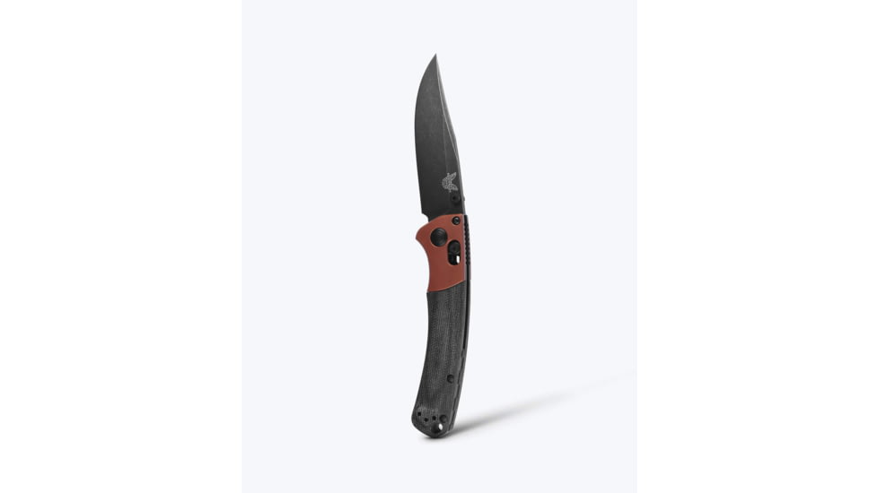 Benchmade Mini Crooked River Folding Knife, 3.4in, CPM-Magnacut Stainless Steel, Clip-Point, 6061-T6 Aluminum, Burnt Copper/ Black, 15085BK-04
