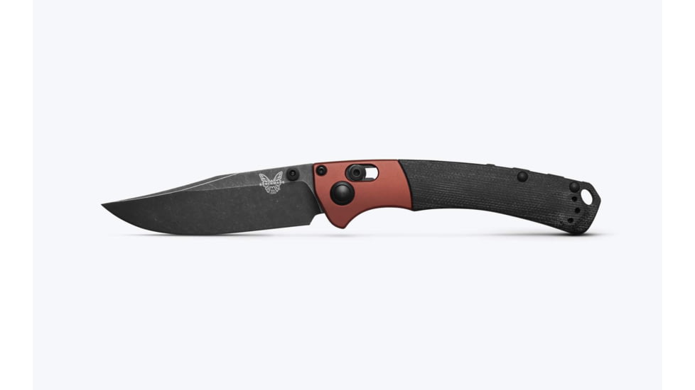 Benchmade Mini Crooked River Folding Knife, 3.4in, CPM-Magnacut Stainless Steel, Clip-Point, 6061-T6 Aluminum, Burnt Copper/ Black, 15085BK-04