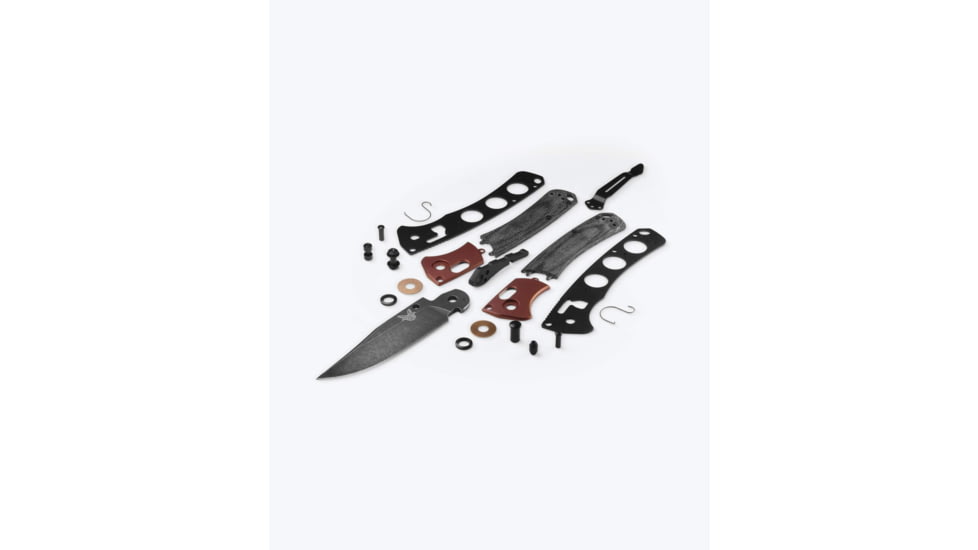Benchmade Mini Crooked River Folding Knife, 3.4in, CPM-Magnacut Stainless Steel, Clip-Point, 6061-T6 Aluminum, Burnt Copper/ Black, 15085BK-04