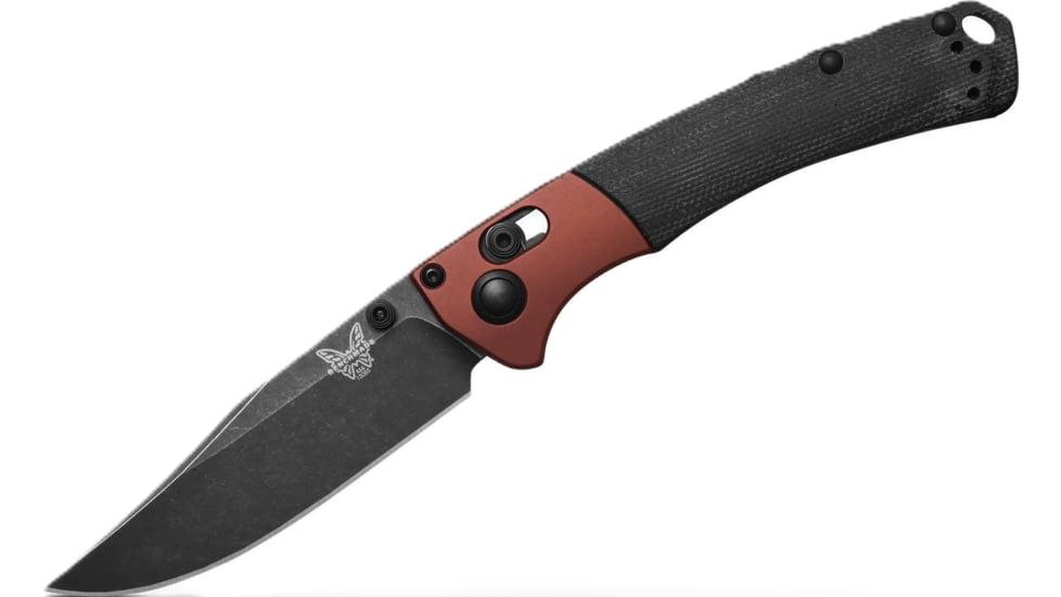 Benchmade Mini Crooked River Folding Knife, 3.4in, CPM-Magnacut Stainless Steel, Clip-Point, 6061-T6 Aluminum, Burnt Copper/ Black, 15085BK-04