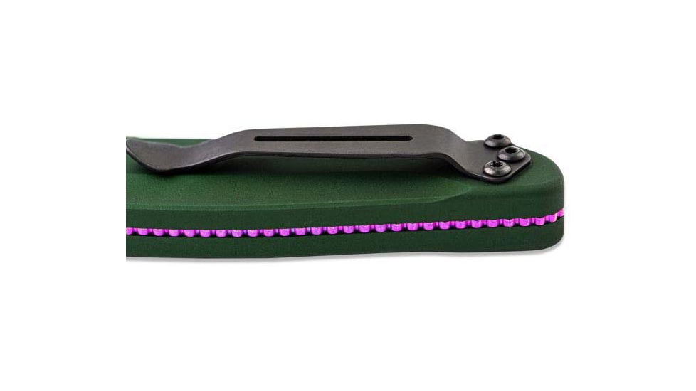 Benchmade Osborne Satin Automatic Folding Knife, 3.4 in, Reverse Tanto, Olive Handle, Green, 9400
