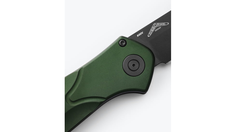 Benchmade Osborne Automatic Folding Knife, 3.4 in, CPM-S30V Steel, Tanto, Green, 9400BK