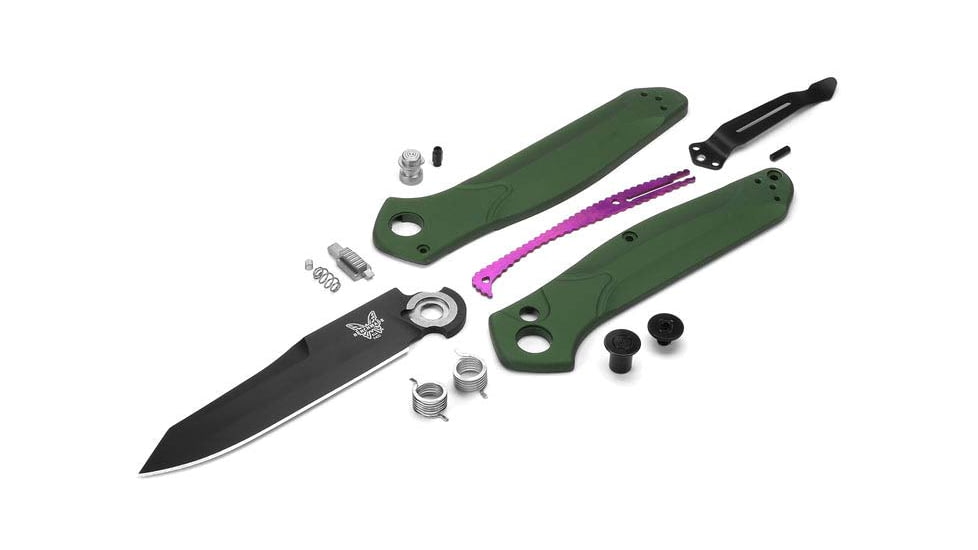 Benchmade Osborne Automatic Folding Knife, 3.4 in, CPM-S30V Steel, Tanto, Green, 9400BK