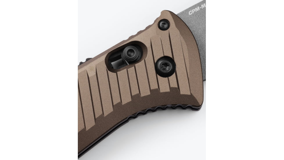 Benchmade Presidio II, Axis Automatic Folding Knife, 3.72in CPM-M4 Super Steel Drop Point Blade, 6061-T6 Aluminum With Burnt Bronze Anodize Handle, 5700SGY-1