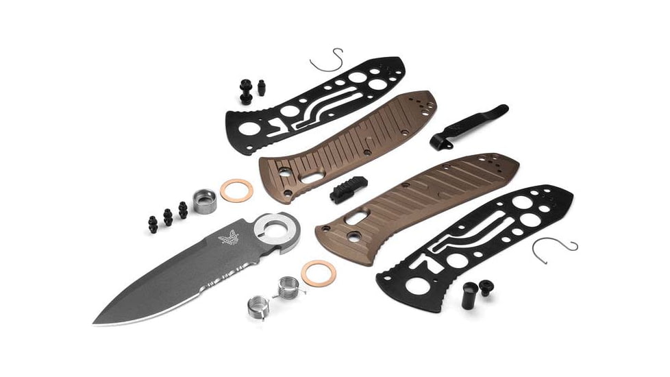 Benchmade Presidio II, Axis Automatic Folding Knife, 3.72in CPM-M4 Super Steel Drop Point Blade, 6061-T6 Aluminum With Burnt Bronze Anodize Handle, 5700SGY-1