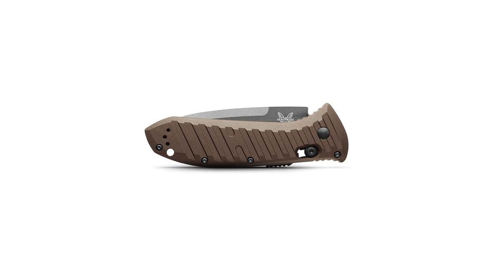 Benchmade Presidio II, Axis Automatic Folding Knife, 3.72in CPM-M4 Super Steel Drop Point Blade, 6061-T6 Aluminum With Burnt Bronze Anodize Handle, 5700SGY-1