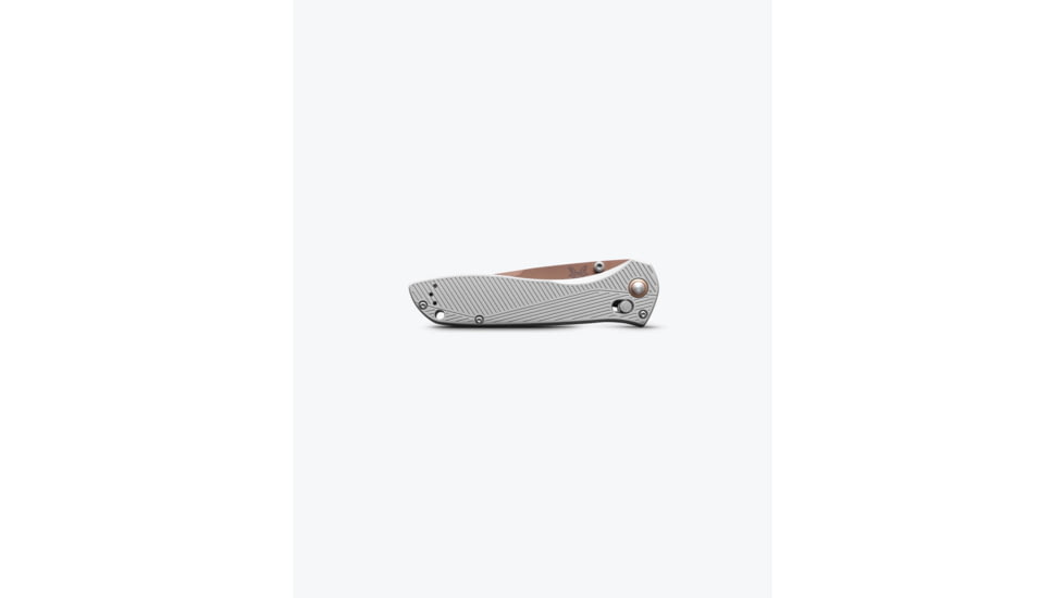 Benchmade Seven Ten Folding Knife, 4in, CPM-S90V Stainless Steel, Recurve Drop Point Blade, 6061-T6 Anodized Aluminum, Gray Aluminum Handle, 710FE-24