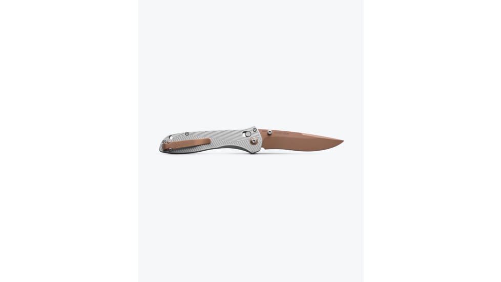 Benchmade Seven Ten Folding Knife, 4in, CPM-S90V Stainless Steel, Recurve Drop Point Blade, 6061-T6 Anodized Aluminum, Gray Aluminum Handle, 710FE-24