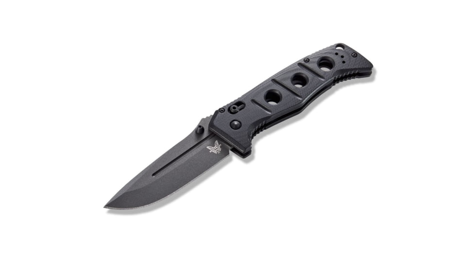 Benchmade Sibert Adamas Axis Stud Folding Knife, 3.82in CPM-CruWear Steel Drop Point Grey Coated Blade, Contoured G-10 Handle, 275GY-1