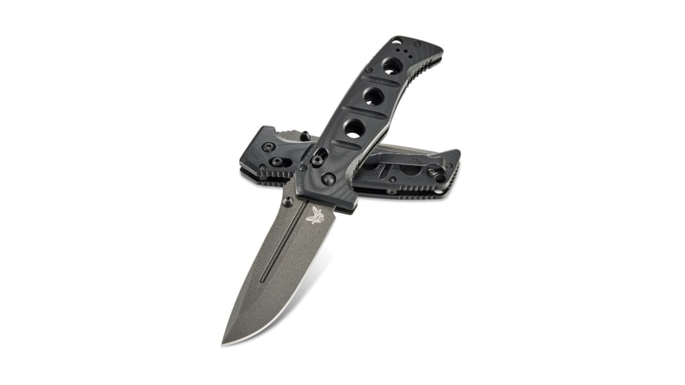 Benchmade Sibert Adamas Axis Stud Folding Knife, 3.82in CPM-CruWear Steel Drop Point Grey Coated Blade, Contoured G-10 Handle, 275GY-1
