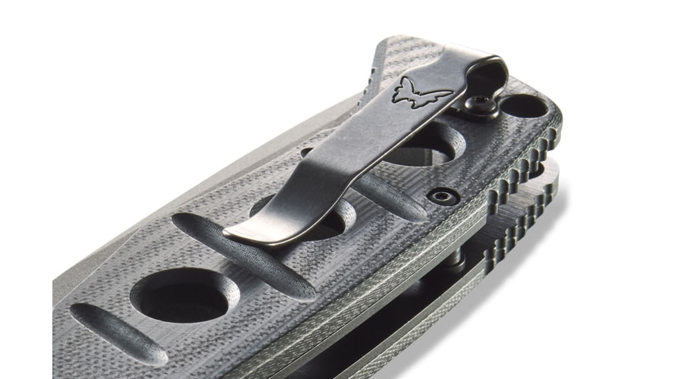 Benchmade Sibert Adamas Axis Stud Folding Knife, 3.82in CPM-CruWear Steel Drop Point Serrated Grey Coated Blade, Contoured G-10 Handle, 275SGY-1
