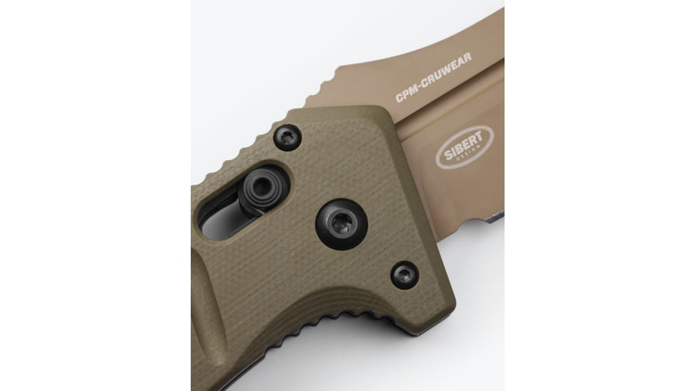 Benchmade Sibert Auto Adamas Axis Stud Automatic Folding Knife, 3.8in CPM-CruWear Steel Drop Point Flat Earth Coated Blade, G10 Handle, 2750FE-2