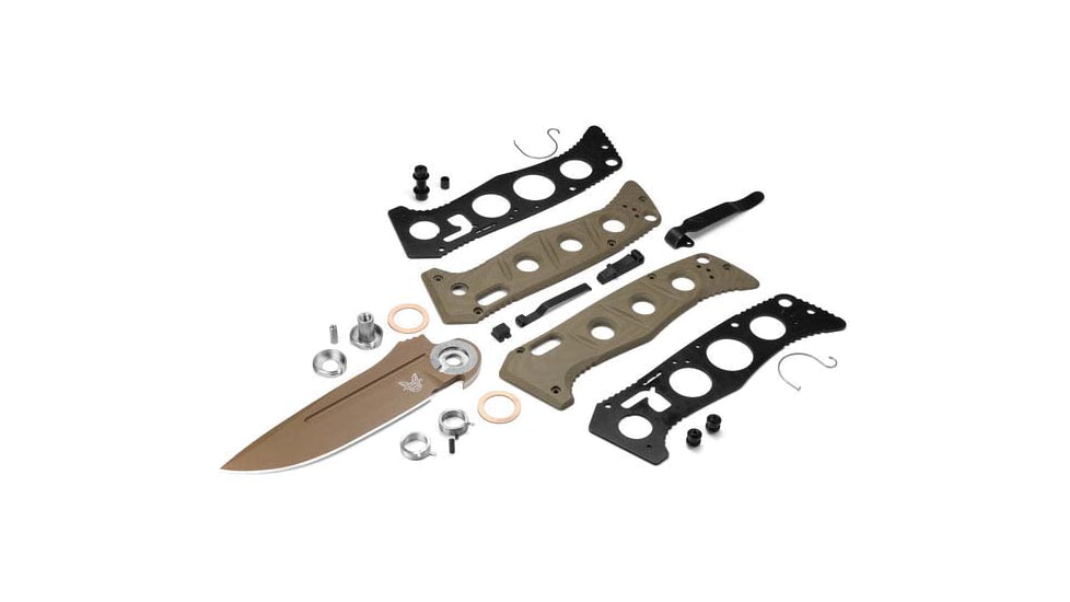 Benchmade Sibert Auto Adamas Axis Stud Automatic Folding Knife, 3.8in CPM-CruWear Steel Drop Point Flat Earth Coated Blade, G10 Handle, 2750FE-2