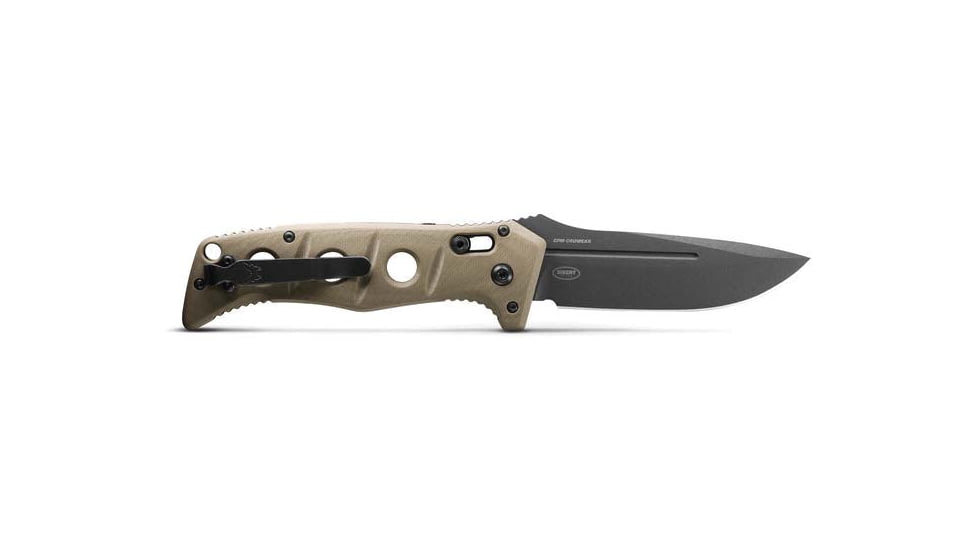Benchmade Sibert Auto Adamas Axis Stud Automatic Folding Knife, 3.8in CPM-CruWear Steel Drop Point Grey Coated Blade, G10 Handle, 2750GY-3