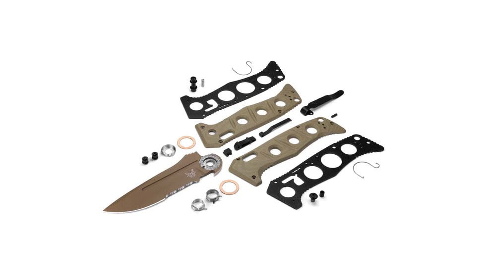 Benchmade Sibert Auto Adamas Axis Stud Automatic Folding Knife, 3.8in CPM-CruWear Steel Drop Point Serrated Flat Earth Coated Blade, G10 Handle, 2750SFE-2