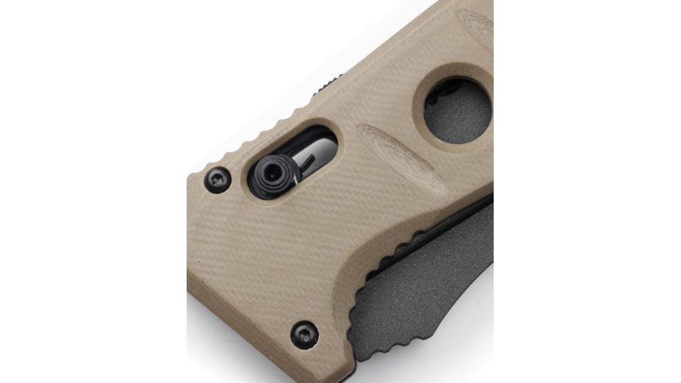 Benchmade Sibert Auto Adamas Axis Stud Automatic Folding Knife, 3.8in CPM-CruWear Steel Drop Point Serrated Grey Coated Blade, G10 Handle, 2750SGY-3