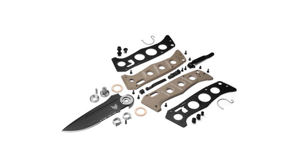 Benchmade Sibert Auto Adamas Axis Stud Automatic Folding Knife, 3.8in CPM-CruWear Steel Drop Point Serrated Grey Coated Blade, G10 Handle, 2750SGY-3