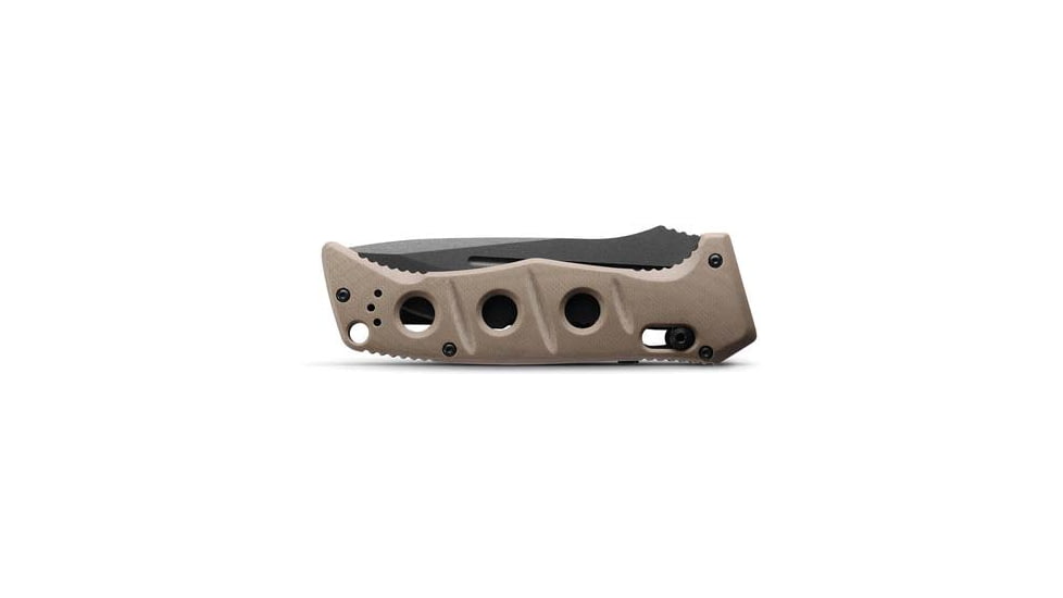 Benchmade Sibert Auto Adamas Axis Stud Automatic Folding Knife, 3.8in CPM-CruWear Steel Drop Point Serrated Grey Coated Blade, G10 Handle, 2750SGY-3