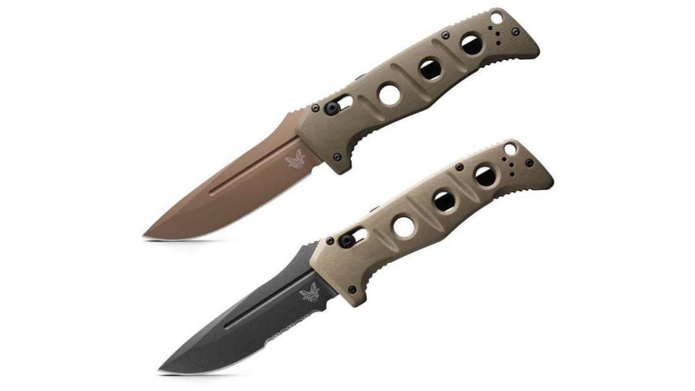 Benchmade Sibert Auto Adamas Axis Stud Automatic Folding Knife, Flat Earth, Tungsten Grey