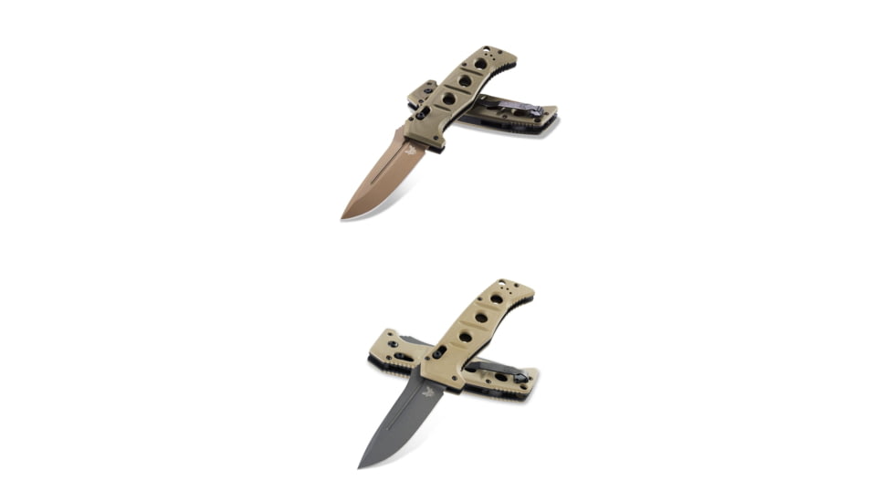 Benchmade Sibert Auto Adamas Axis Stud Automatic Folding Knife, Flat Earth, Tungsten Grey