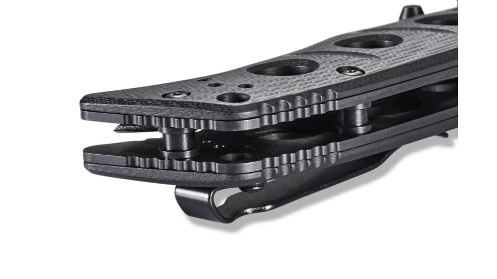 Benchmade Sibert Mini Adamas Axis Stud Folding Knife, 3.25in CPM-CruWear Steel Drop Point Grey Coated Blade, Contoured G-10 Handle, 273GY-1