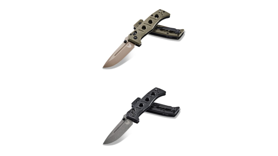 Benchmade Sibert Mini Adamas Axis Stud Folding Knife, Flat Earth, Tungsten Grey