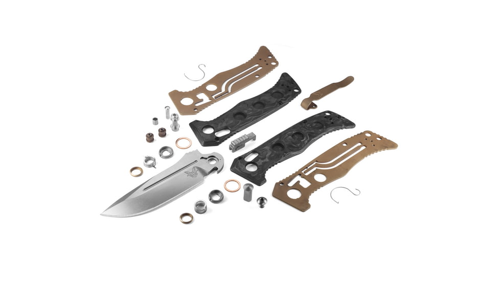 Benchmade Sibert Mini Auto Adamas Automatic Folding Knife, 3.25in, CPM MagnaCut, Drop Point, Marbled Carbon Fiber Handle, 2730-03
