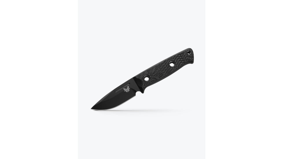 Benchmade Sibert Mini Bushcrafter Fixed Blade Knife, 3.38 in, CPM-CruWear, Drop Point, Carbon Fiber, Black, 165BK