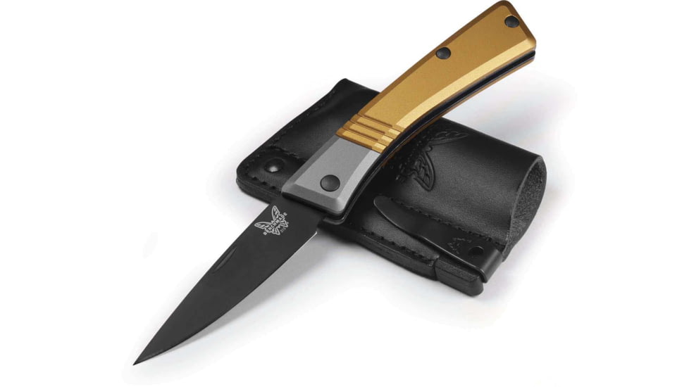 Benchmade Successor Folding Knife, 2.56 in, M390 Stainless Steel, Drop Point, 6061-T6 Aluminum, Ash Gray/ Black, 315BK-01