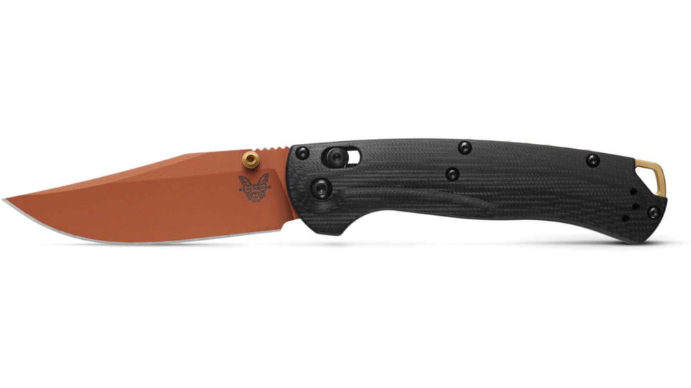 Benchmade Taggedout Folding Knife, 3.5in, CPM S45VN Cerakote Copper Suede, Clip Point Blade, G10, Black Handle, 15536CR-2501