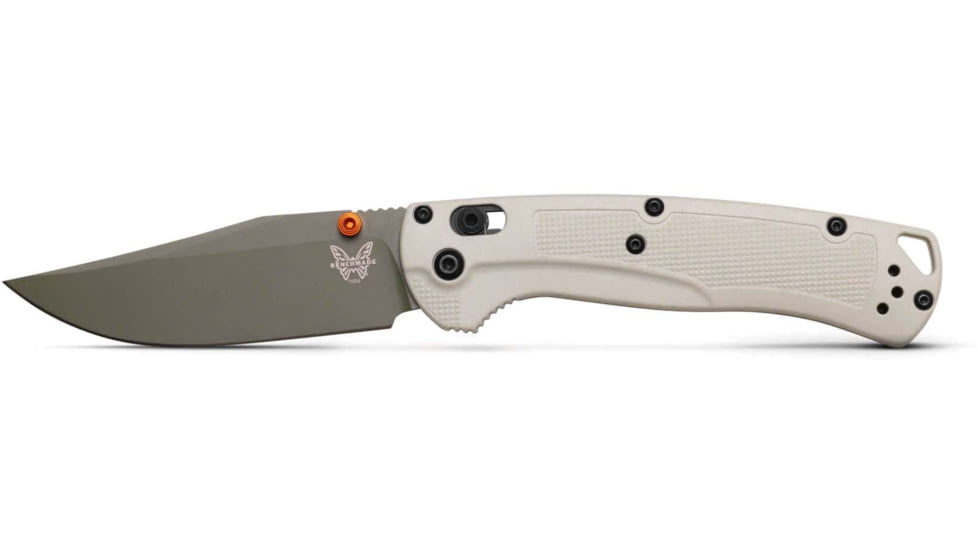 Benchmade Taggedout Folding Knife, 3.5in, Elmax Stainless Powder Steel, Clip-Point, Grivory, Deep Olive, 15536GN-01