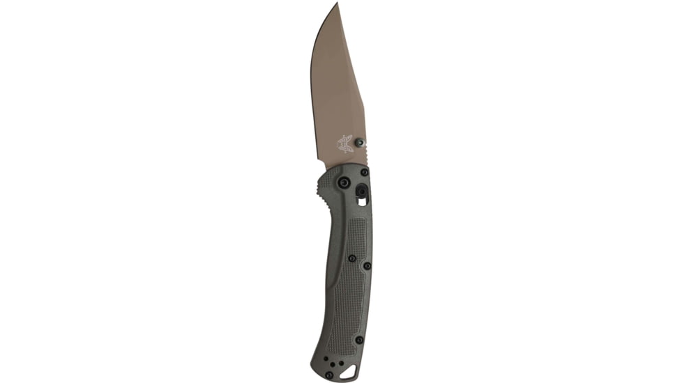 Benchmade Taggedout Folding Knife, 3.5 in, Elmax Stainless Powder Steel, Clip Point Blade, Grivory, Tan Handle, 15536TN-02