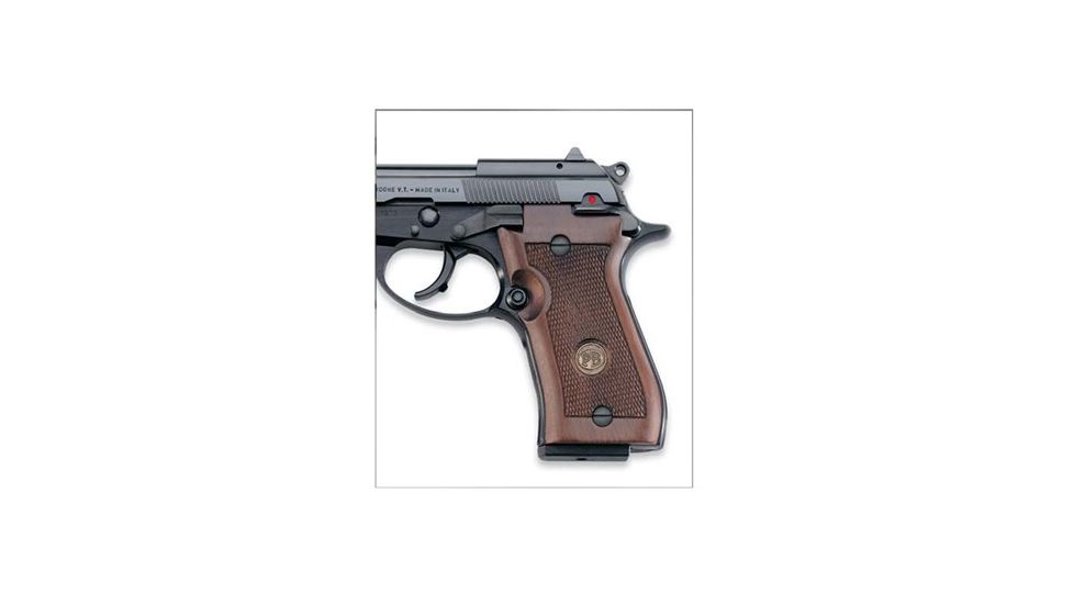 Beretta Wooden Weapon Grips w/ Medallion, 87, Walnut, JG87W