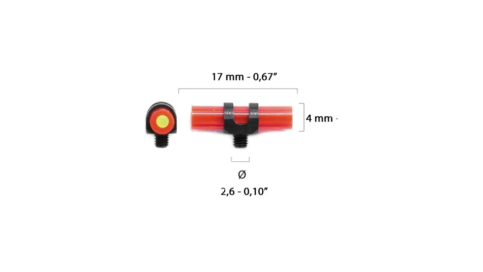 Beretta Green Heart Standard Shotgun Sight - Long, 4X17mm, 2.6mm, Red/Green, E01589