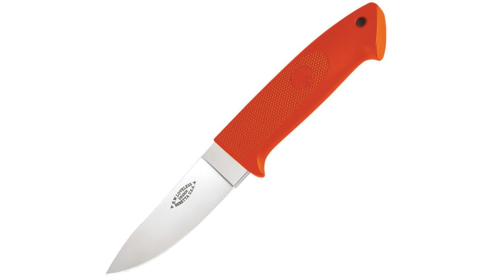 Beretta Loveless Fixed Blade Knife, 3.38in, Skinner, OrangeZytel Handle, JK205A020402