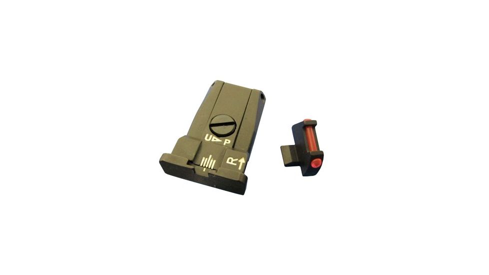 Beretta Adjustable Fiber Optic Pistol Sight Kit, 92A1/96A1, Black, EU00070