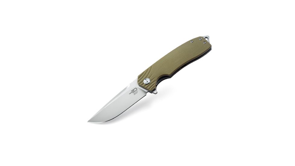 Bestech Knives Lion BG01C &quot; 3.5 in Plain Edge Folding Blade, Beige G10 Handle 4015838
