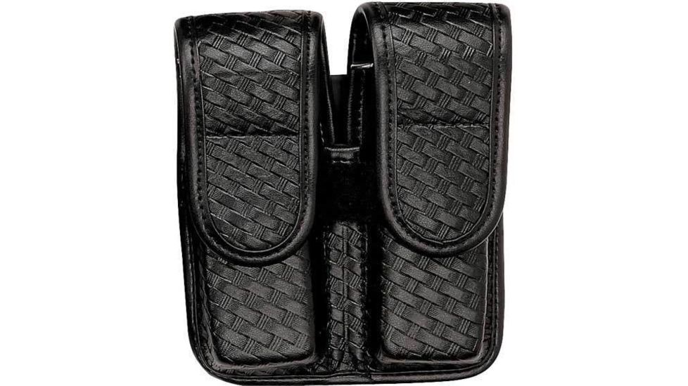 Bianchi 7902 Double Mag Pouch - Plain Black, Chrome 22084