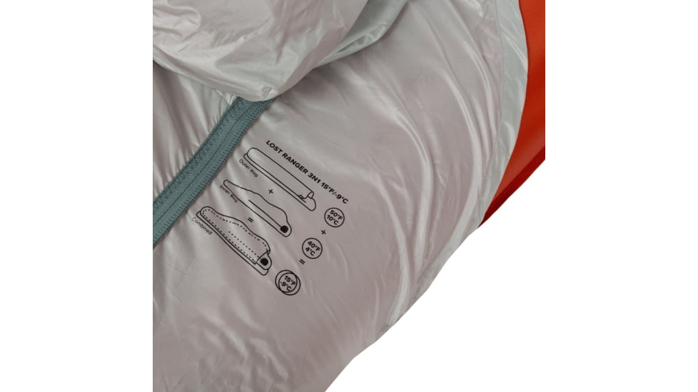 Big Agnes Lost Ranger 3N1 0 Sleeping Bag, Mercury/Tangelo, Regular, BLR3N1R025