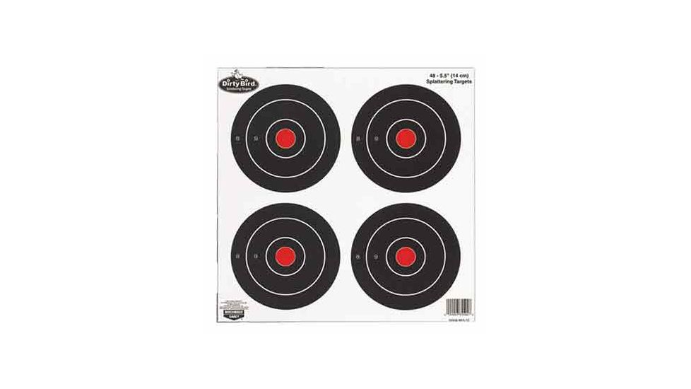 Birchwood Casey Dirty Bird Splattering Targets 5.5 Inch Round 4 Per Sheet 12 Sheets Per Package, BC-35504